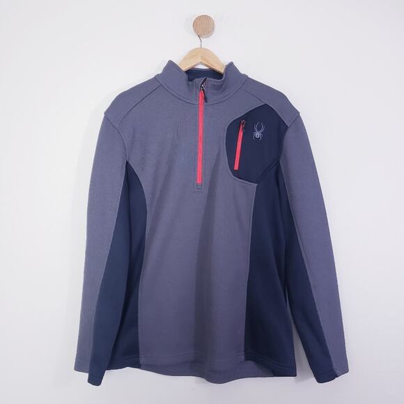 Spyder Men's Bandit Stryke Half Zip Pullover Sweater Fleece XL Grey - Picture 1 of 10